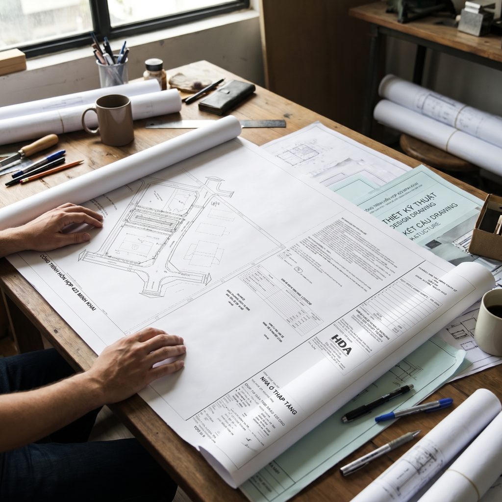 Dịch vụ photo bản vẽ kỹ thuật, in bản vẽ xây dựng khổ lớn A0 A1 A2 A3 lấy nhanh tại PrintXpress